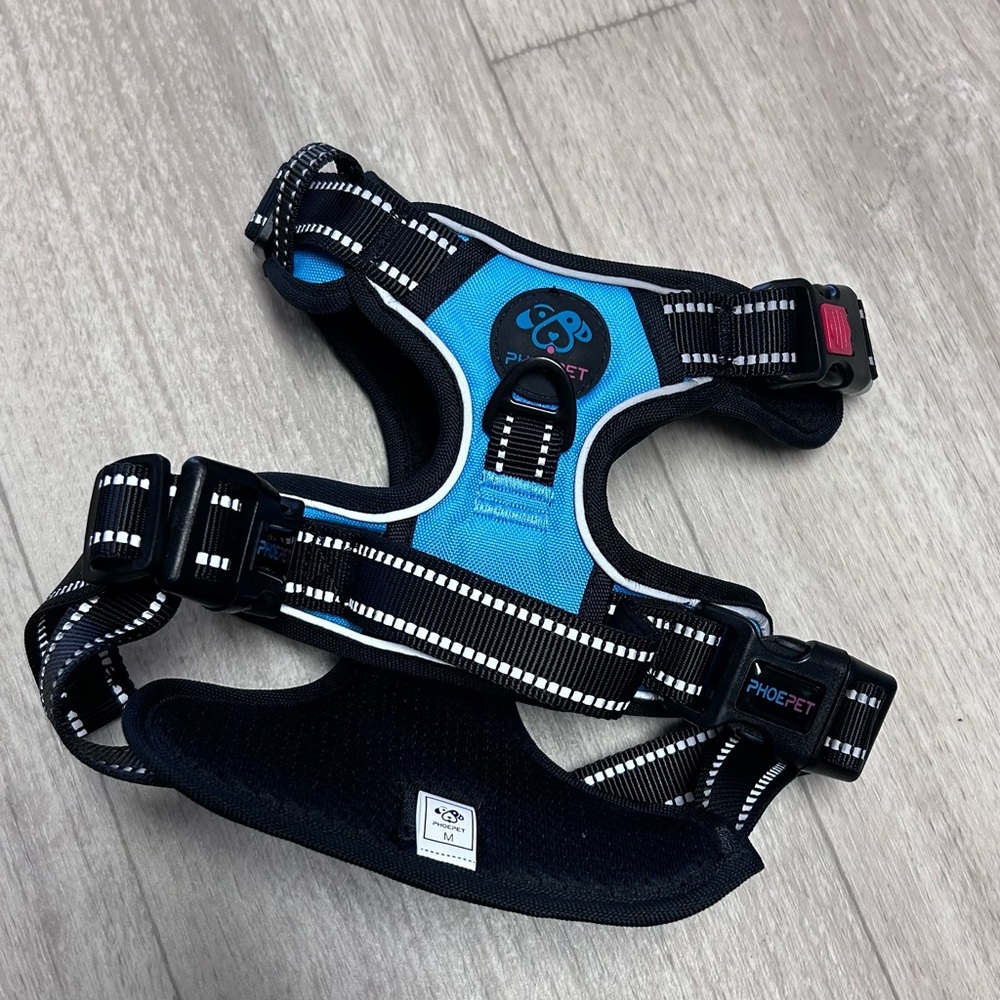 Phoe Pet  Bright Blue Medium Dog Harness